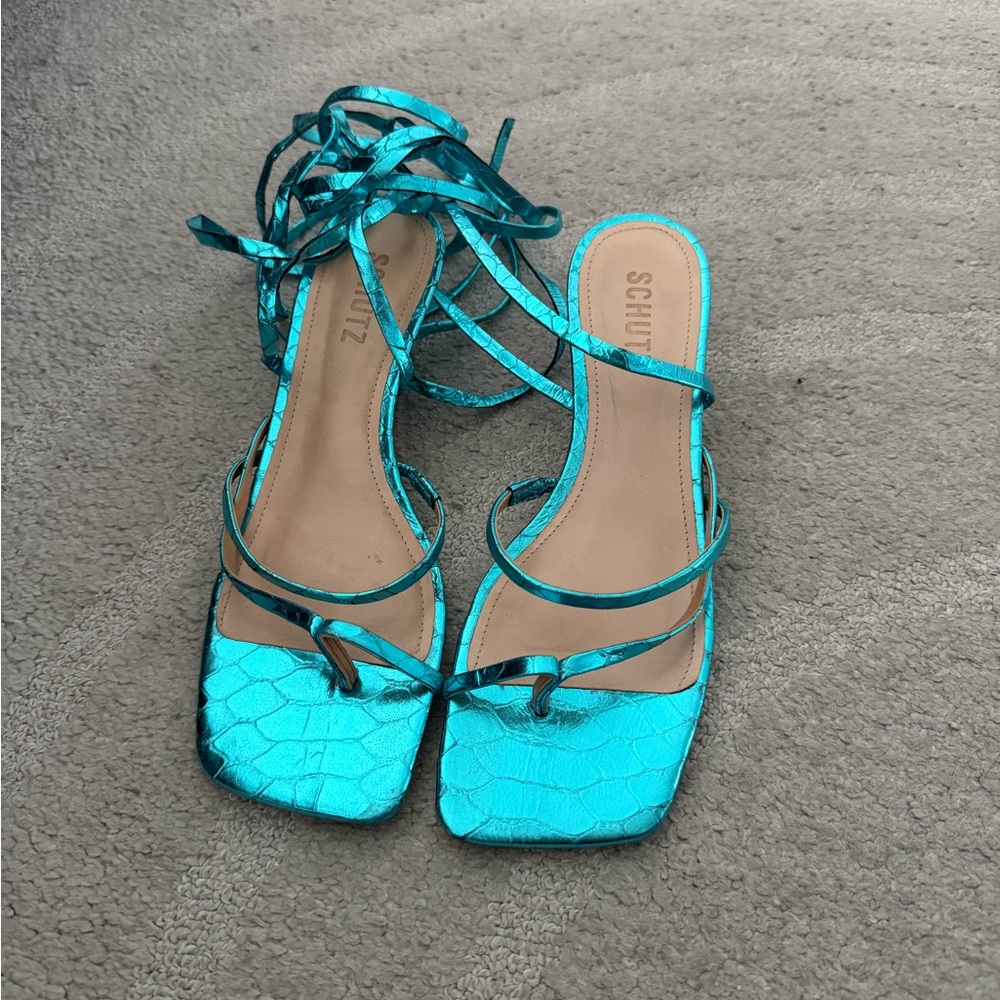 SCHUTZ Vibrant Blue Strappy Sandals